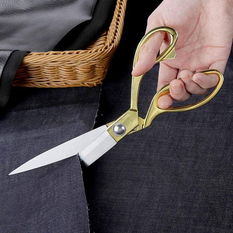 SUNLAND Professional Stainless Steel Heavy Duty Tailor Scissors (10.5 inch, Gold) . - Image 2
